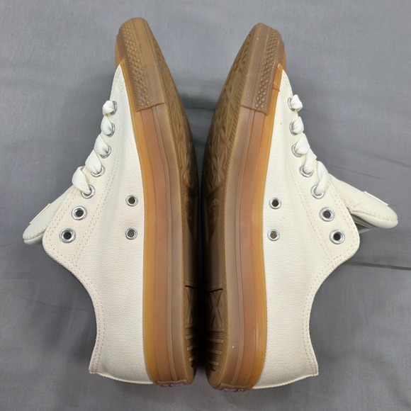 Converse All Star Heavy Canvas Cream Low Top Gum Rubber Toe and Sole Sneakers - Picture 6 of 9